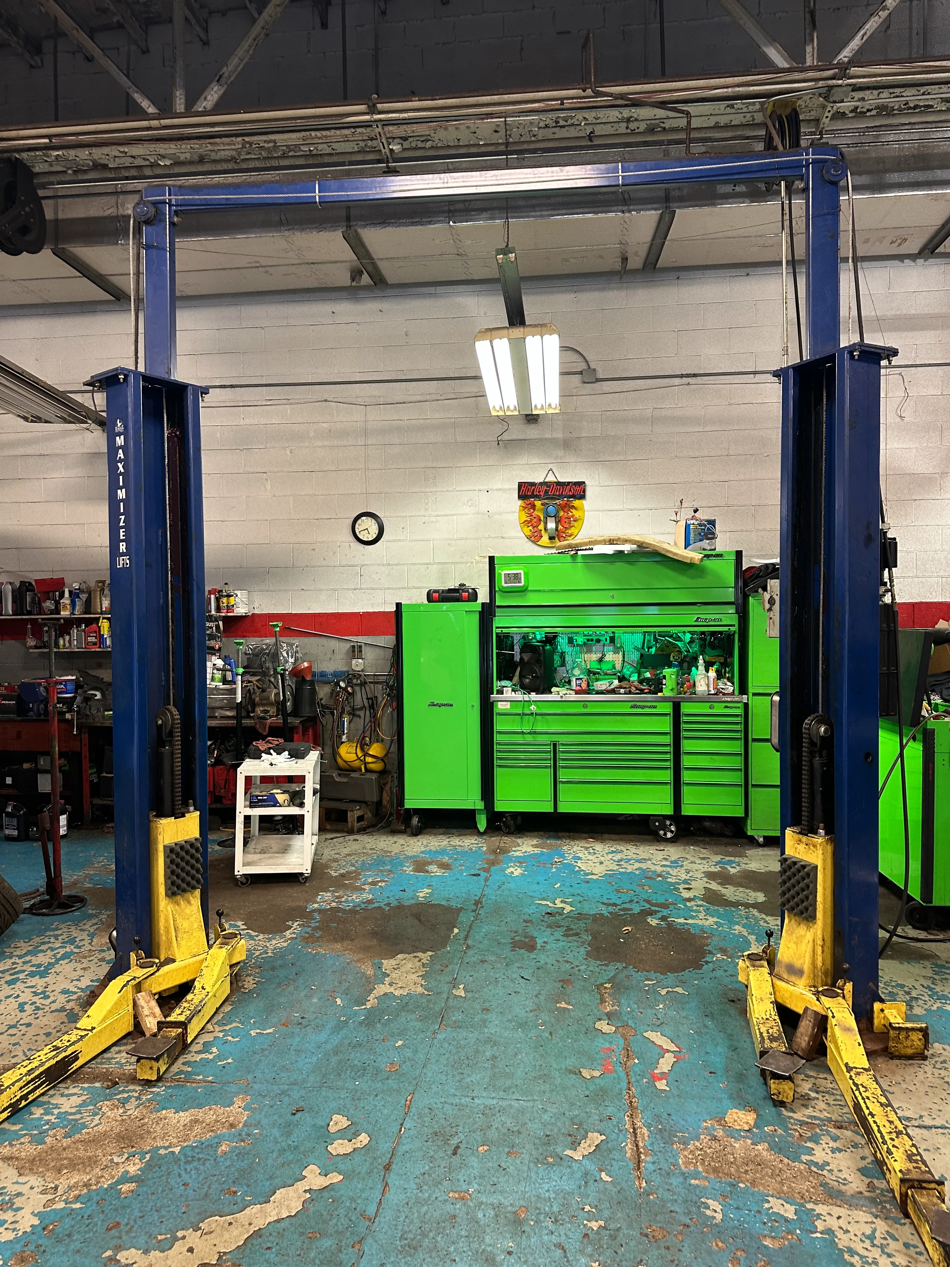 Professional Auto Lift in Service Bay
